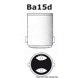 Ampoule à LED SMD culot BA15D pour spot - protection en verre -12 / 24 V - 1.5 W
