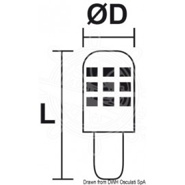 Ampoule à LED SMD culot BA15D pour spot - protection en verre -12 / 24 V - 1.5 W