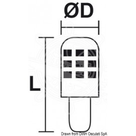 Ampoule à LED SMD culot BA15D pour spot - protection en verre -12 / 24 V - 3 W