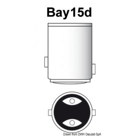 Ampoule LED BAY15D - pivots désaxés pour feux de navigation - 12 / 24 V - 3 W