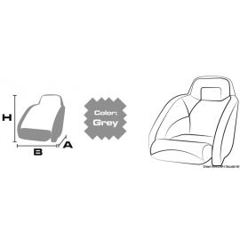 Couvre-siège en tissu 45x55x53 cm gris 300D