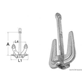 Ancre type Hall - acier galvanisé - 2.7 kg