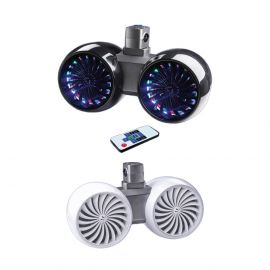 Double haut parleur WAKETOWER -la paire - 2 x 200 W - noir - avec LED mulicolo