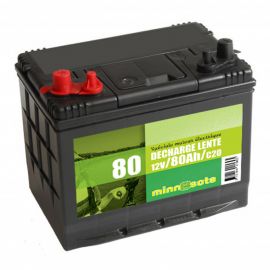 Batterie pour moteur électrique à décharge lente - 12V - C20 80Ah - 278 x 175 x 190 mm