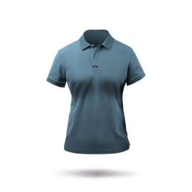 Polo coton pima bleu pour femme