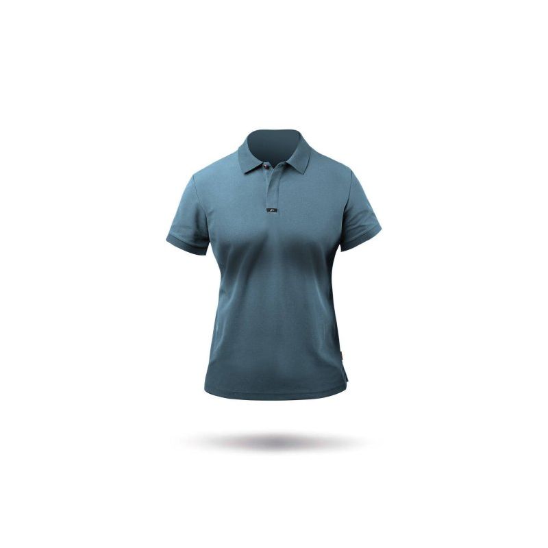 Polo coton pima bleu pour femme