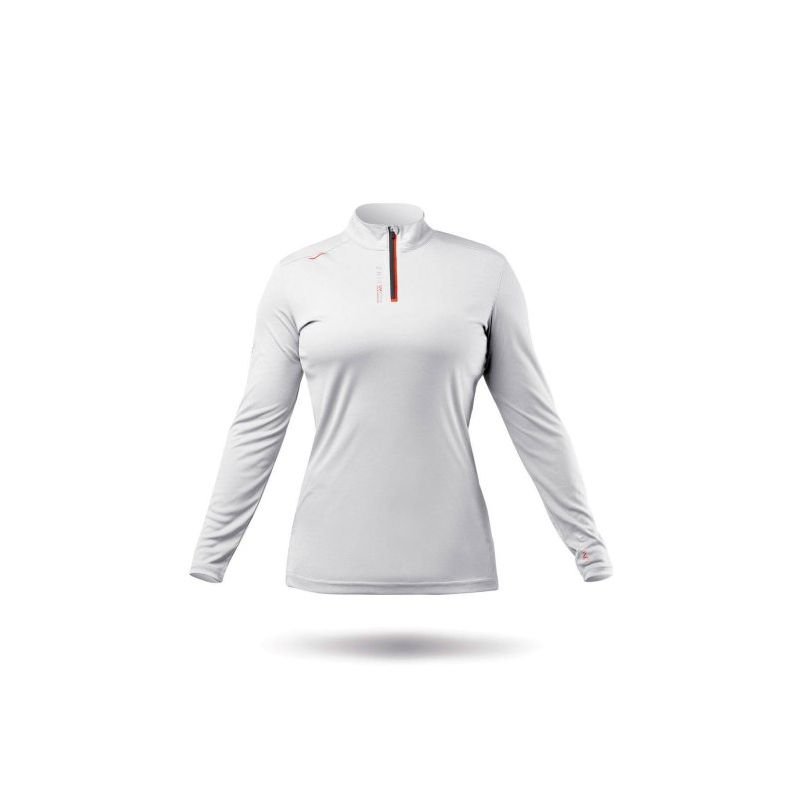 Haut 1/4 ZIP col haut pour hommes UVActive - Blanc