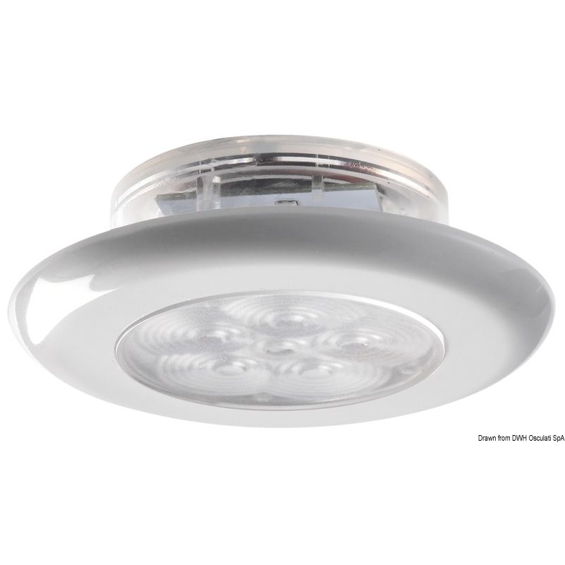 Plafonnier boîtier inox finition blanc 6 LED blanc -