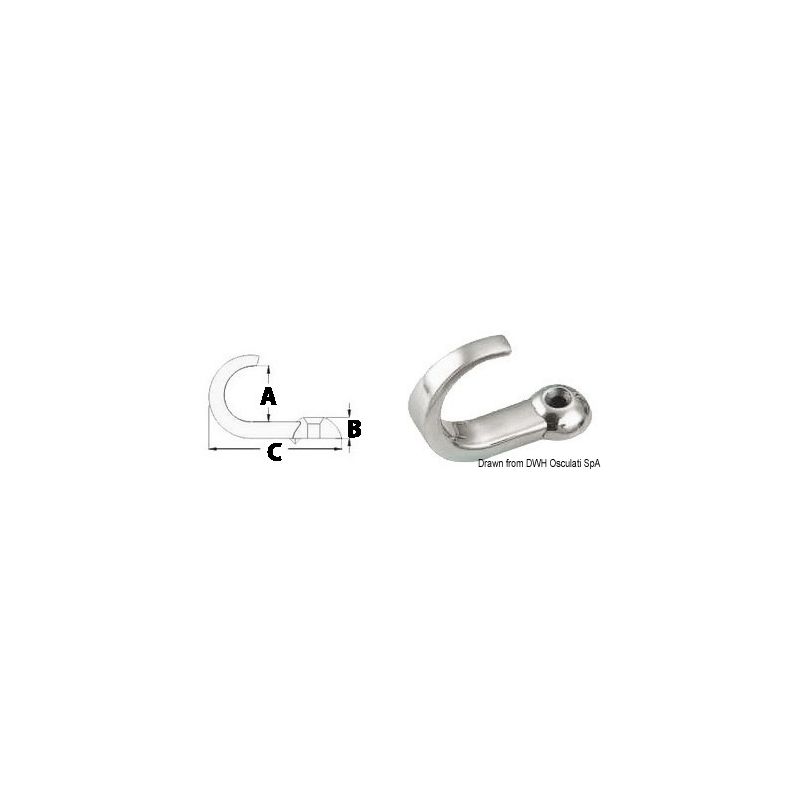 Crochet inox - 22 mm