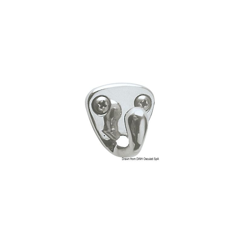Crochet inox moulé - 23 x 23 mm - Lot de 10
