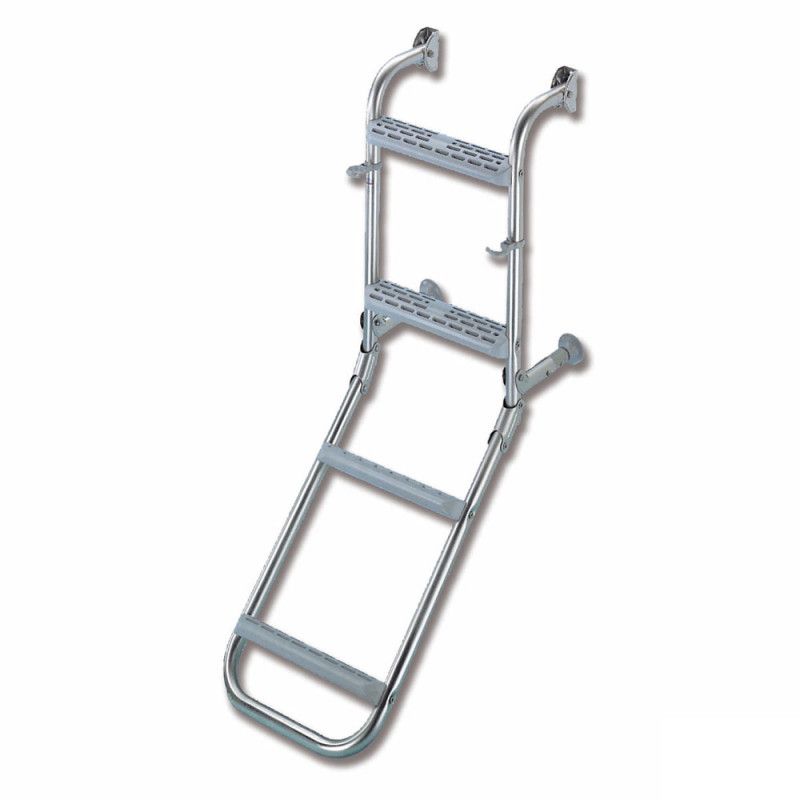 Echelle de bain inox pliante - marche plastique - 4 marches - 300 x 1070 mm