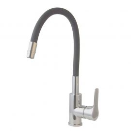 Robinet mélangeur avec bec flexible - gris