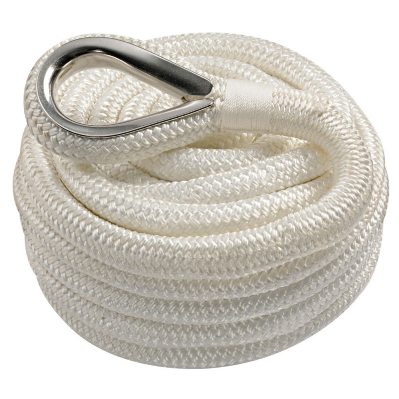 Amarres double tresse en polyester - ø10mm - blanc - longueur 6 M Amarres double tresse en polyester - ø10mm - blanc - longueur 6 M