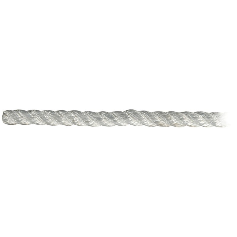 Cordage polyester amarrage 3 torons - blanc - ø6 mm Cordage polyester amarrage 3 torons - blanc - ø6 mm