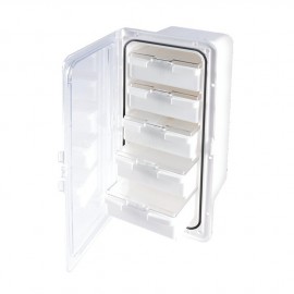 Coffre De Rangement Pour Pont De Bateau Pivotant à 270°, Blanc, Verrouillable, 30.5x20.5x16 Cm