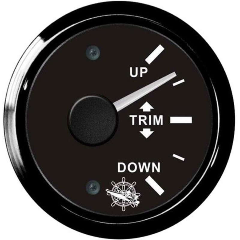 Indicateur TRIM - cadran noir - lunette noire - 12/24V